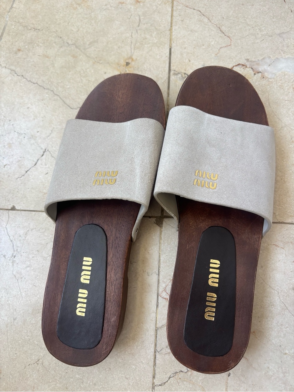 Miu Miu suede mules